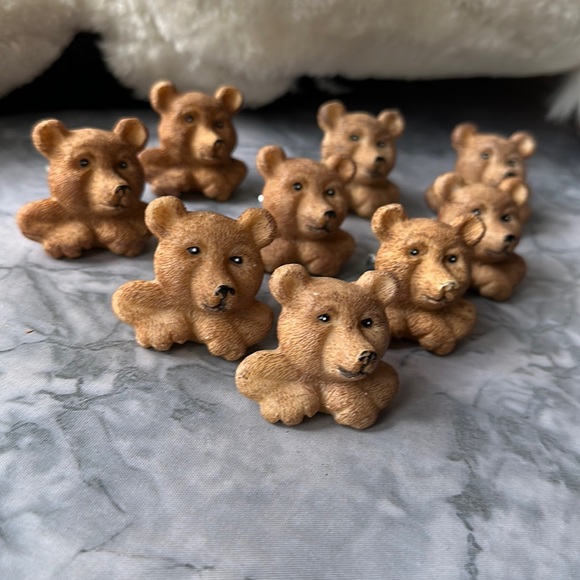 NINE Ceramic BEAR Drawer Pulls - Picture 1 of 9